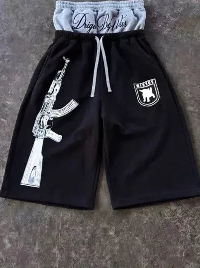 Double Waist Print Track Pants