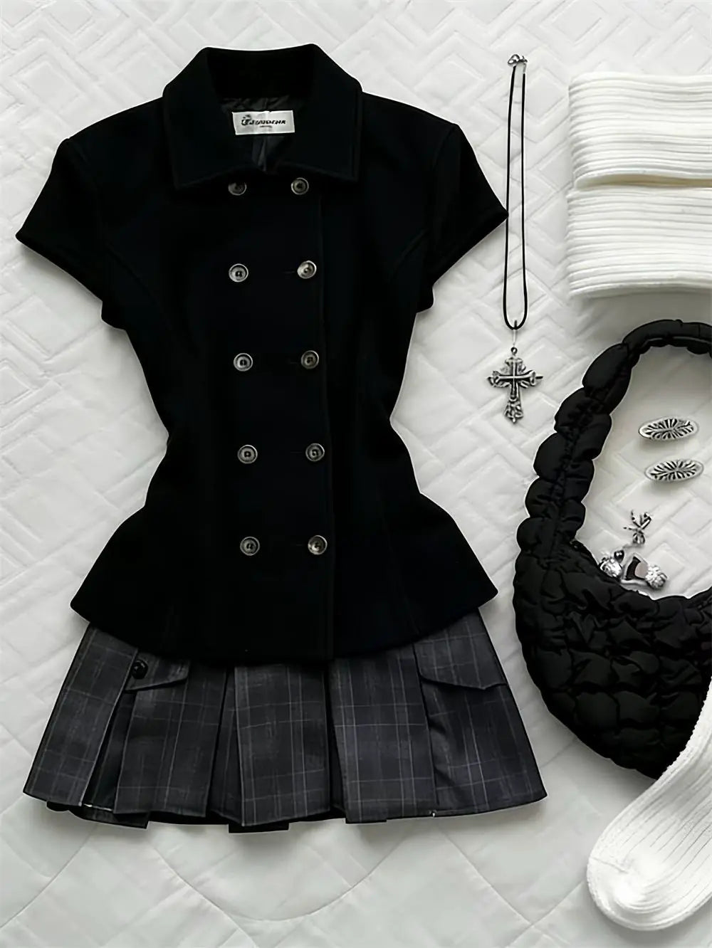Doll Collar Top & Skirt Set