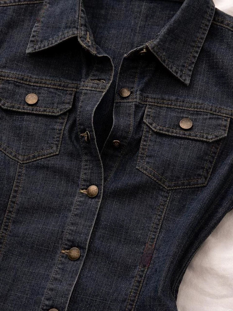 Blue Slim Denim Shirt