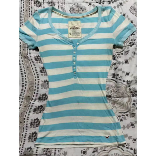 Blue Stripe Henley Tee