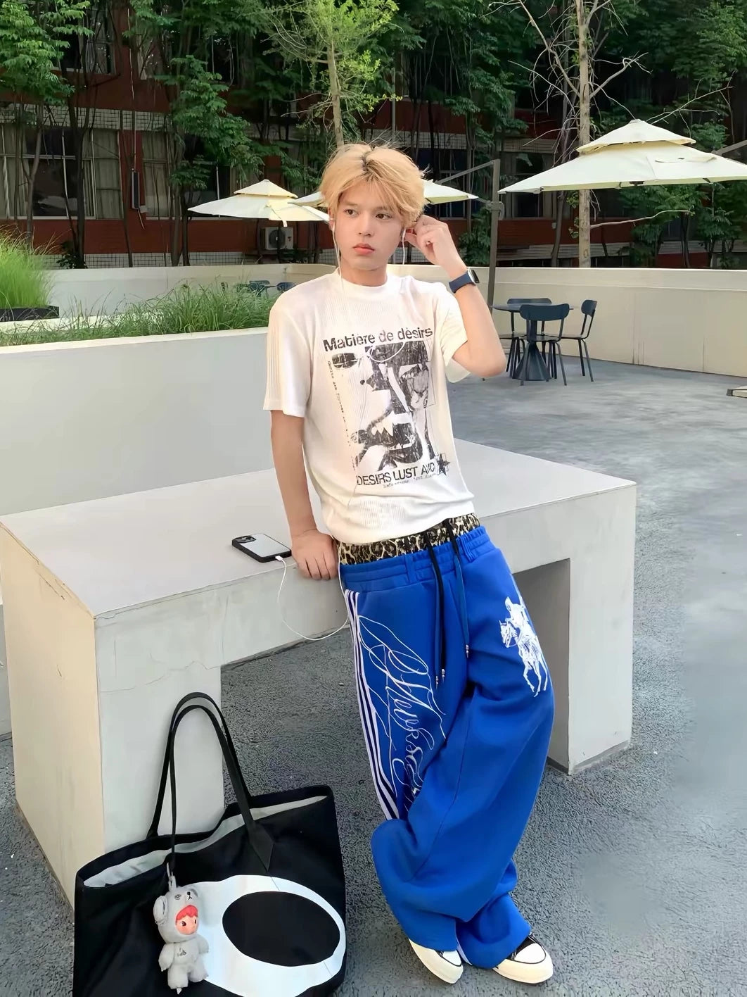 Leopard Panel Letter Sweatpants