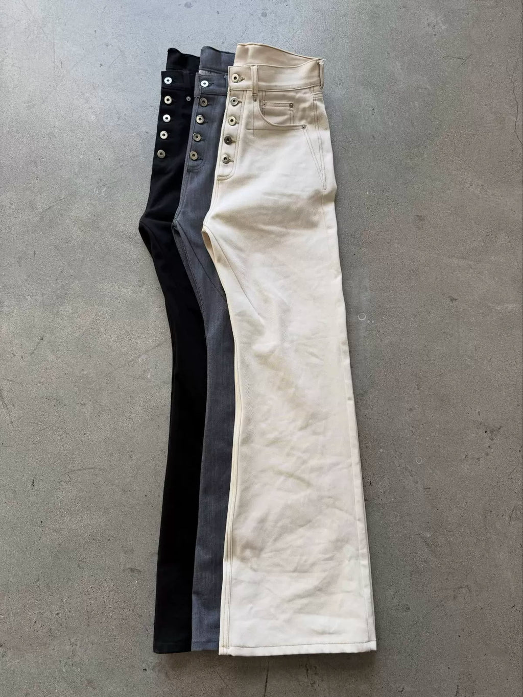 Five-Button Raw Denim Jeans