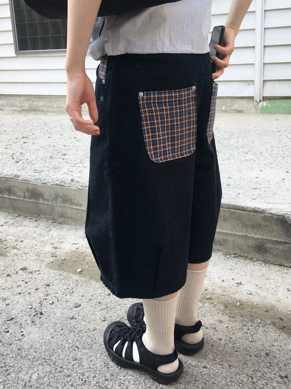 Plaid Pocket Denim Jorts