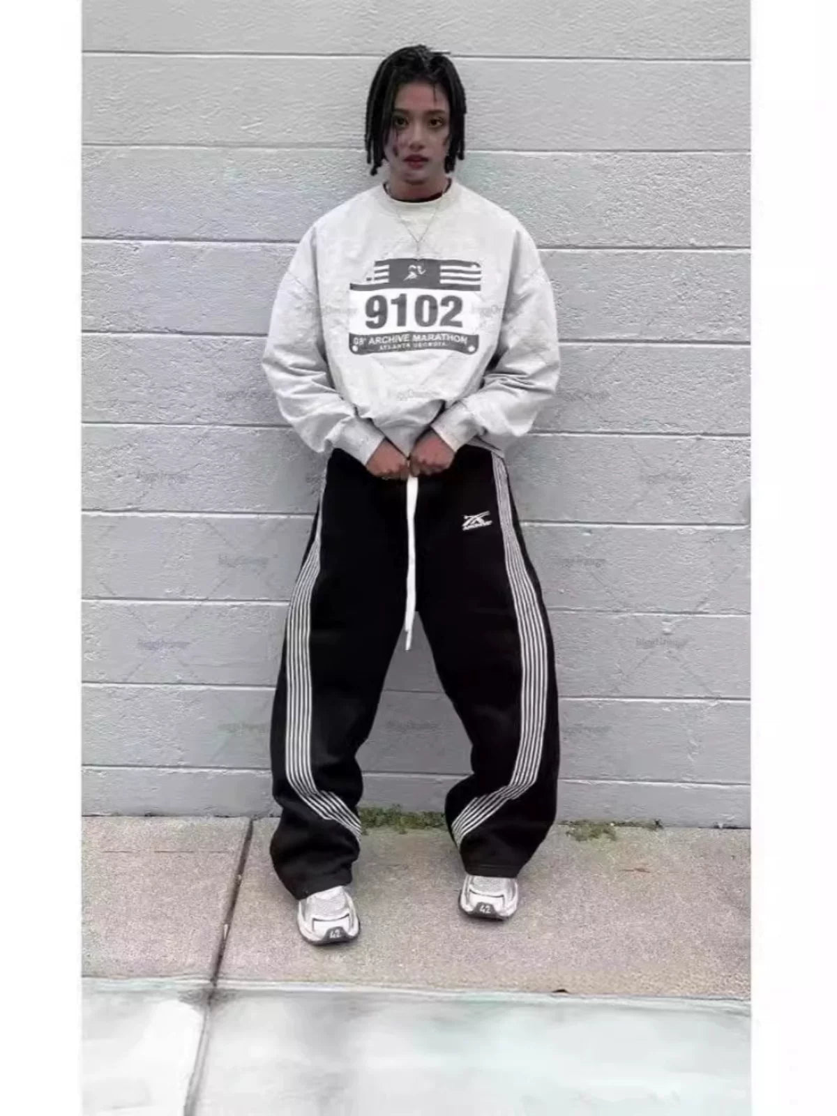 Side Stripe Wide Sweatpants