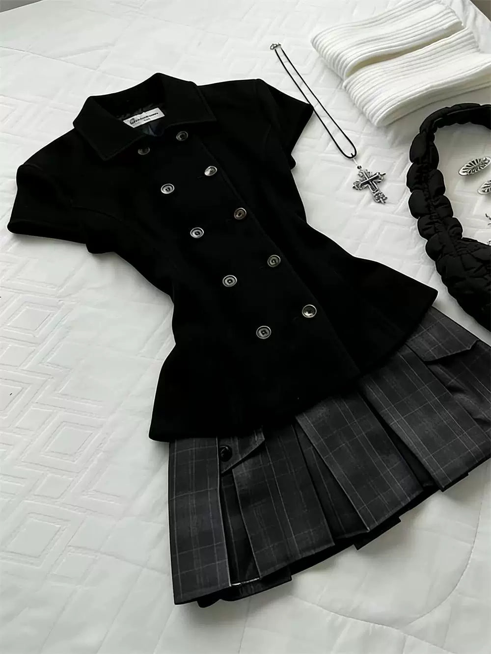 Doll Collar Top & Skirt Set
