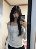 U-Neck Off-Shoulder Long Sleeve