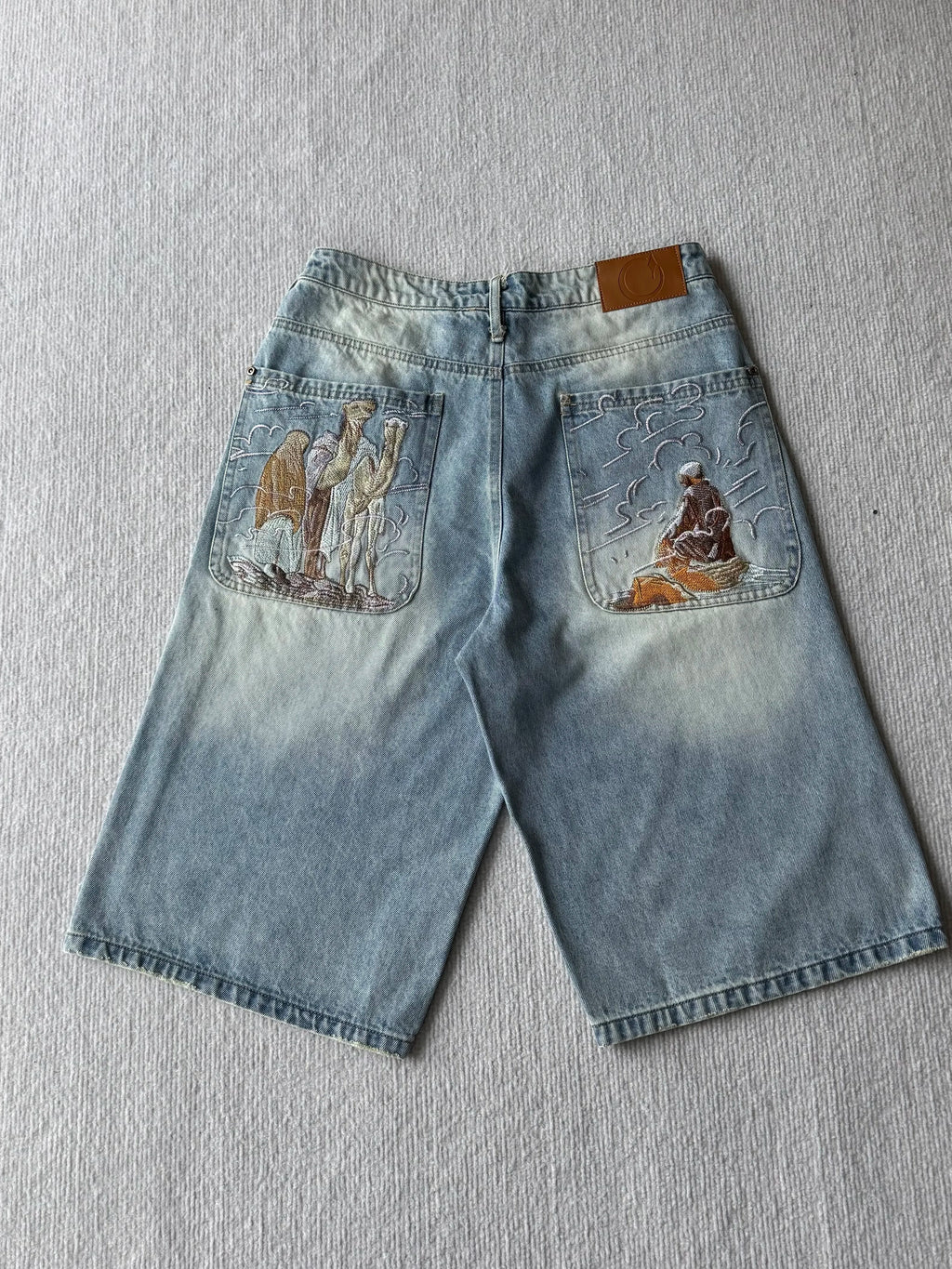 Embroidered Denim Jorts