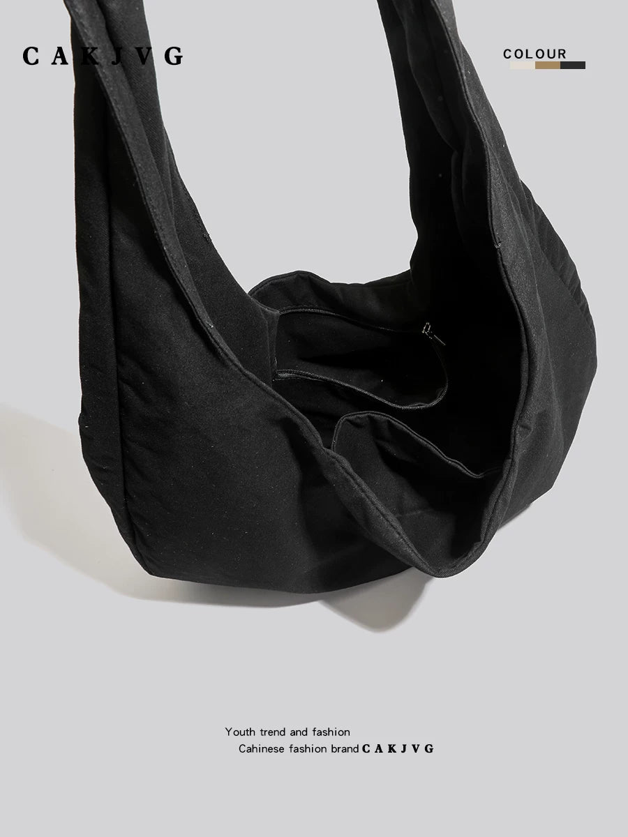 Black Canvas Slouch Tote