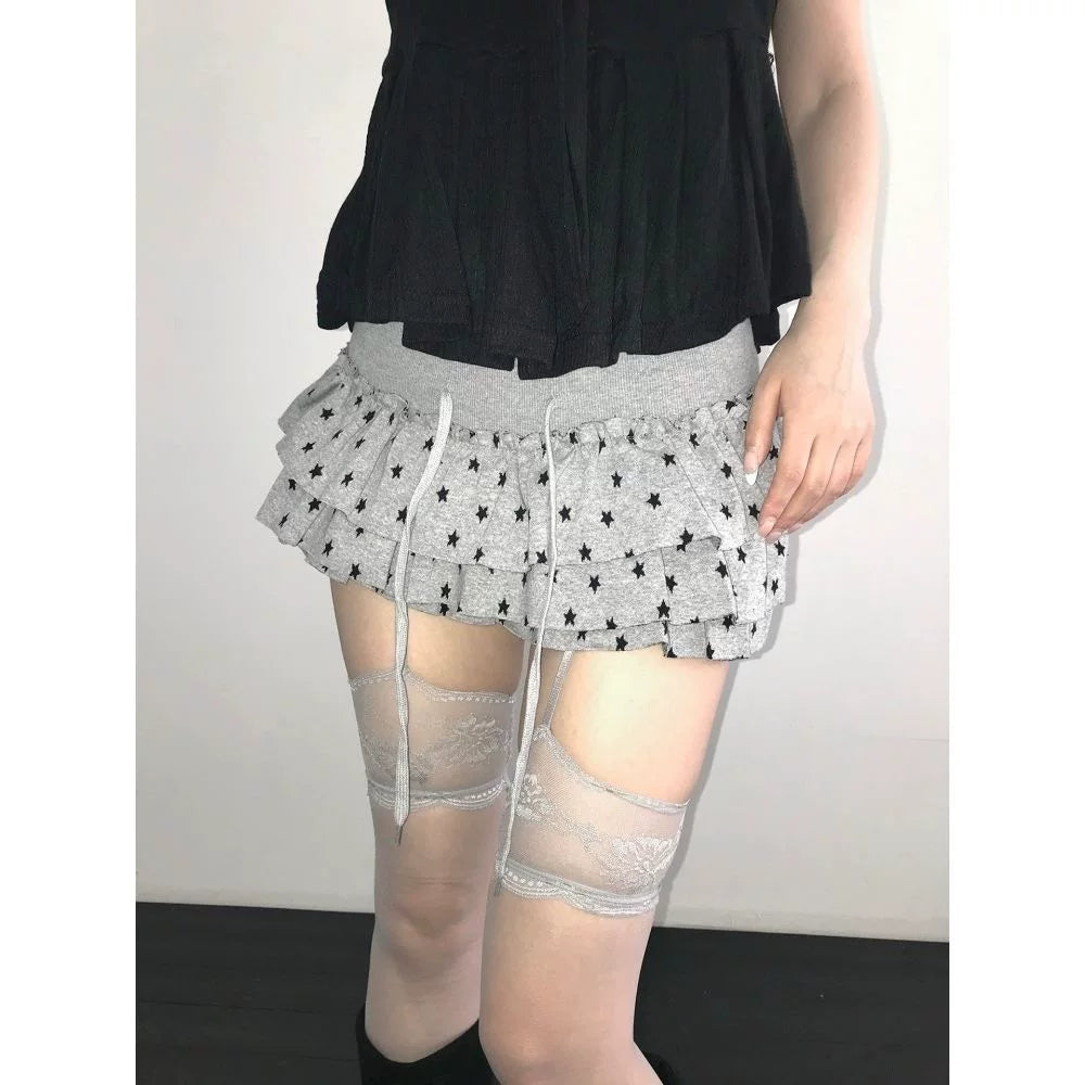 Tiered Polka Dot Mini Skirt
