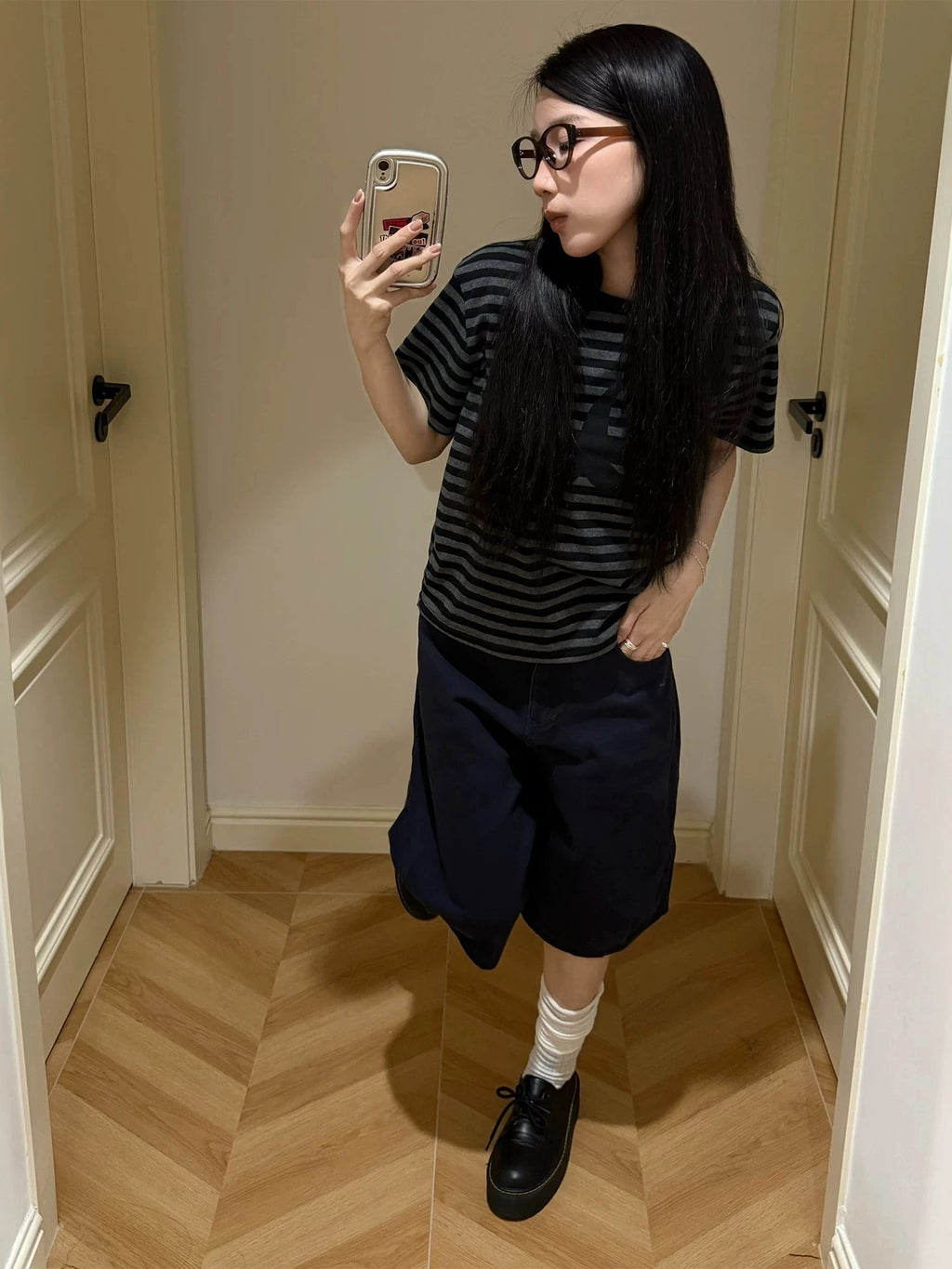 Plaid Pocket Denim Jorts