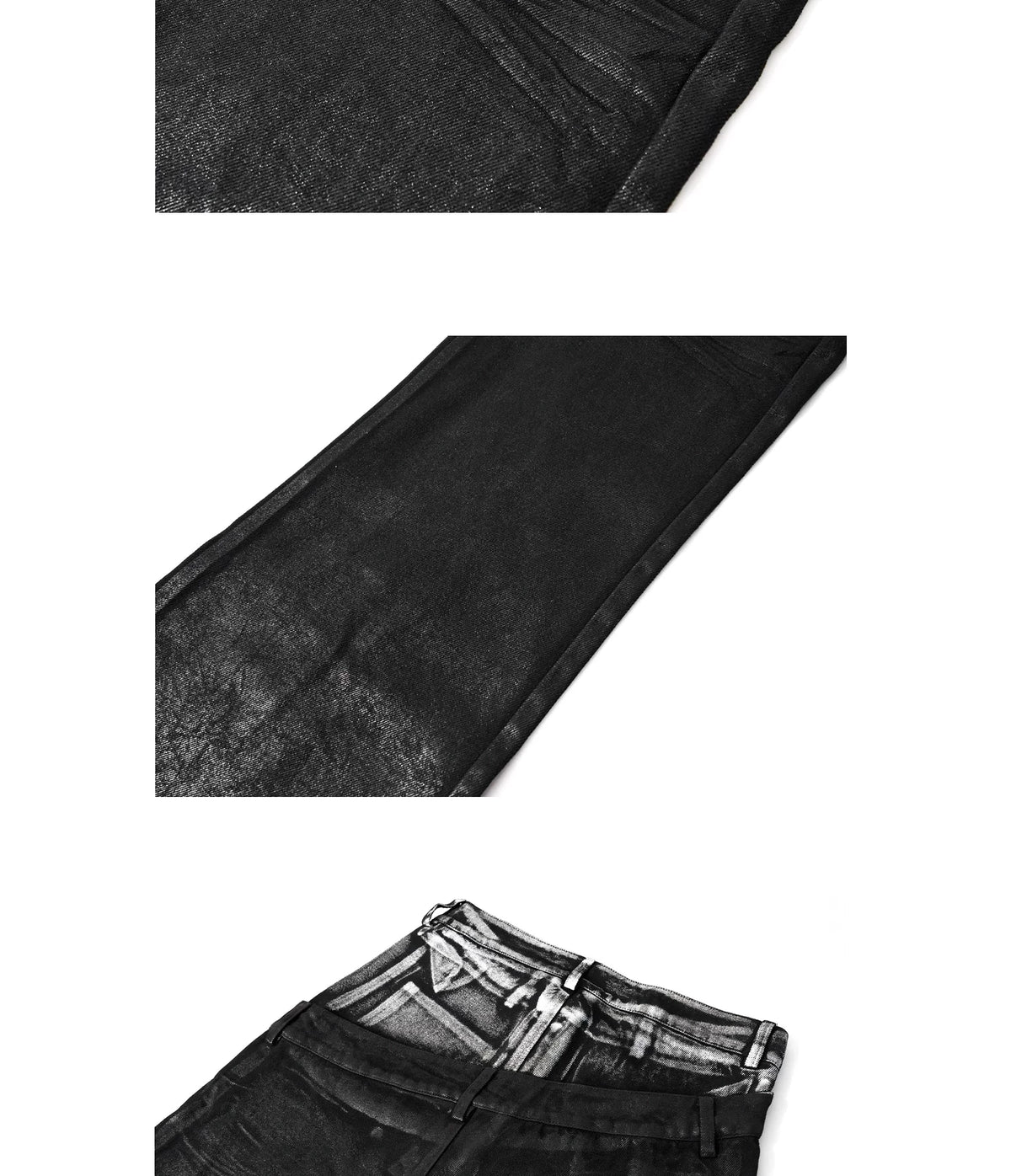 Waxed 3D Flare Jeans