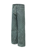 Grey Blue Five-Button Jeans