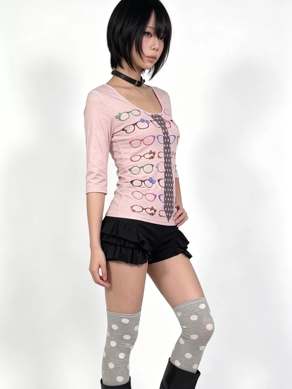 Pink Glasses Print Tee