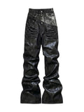 Waxed 3D Flare Jeans