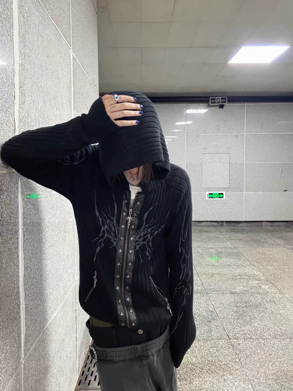 Wizard Hood Slim Knit Jacket