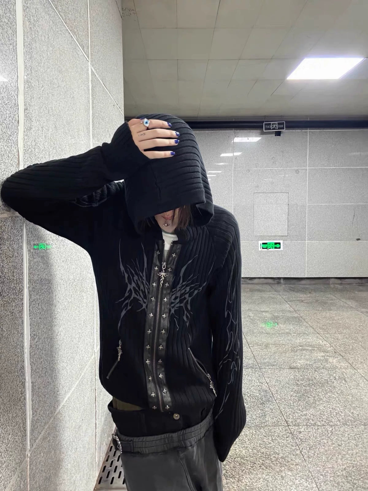Wizard Hood Slim Knit Jacket