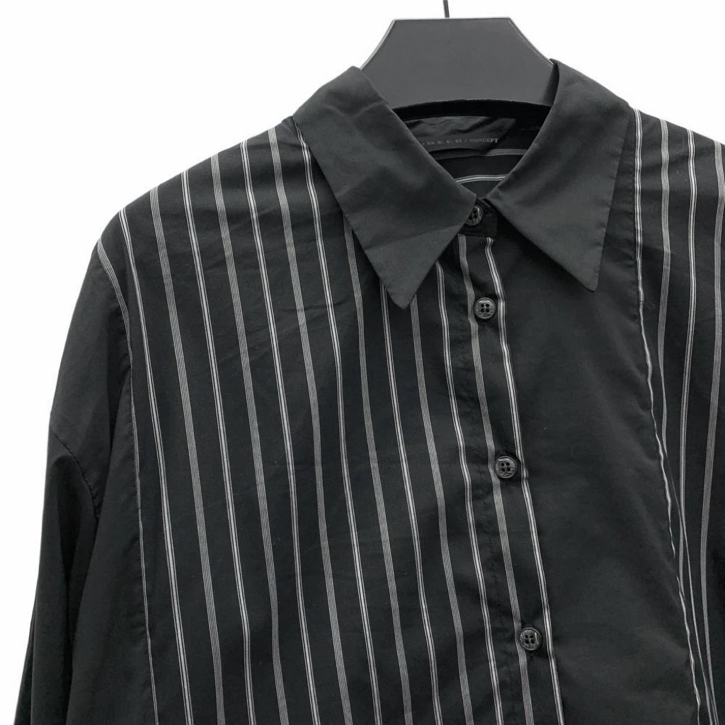 Pinstripe Panel Lapel Shirt