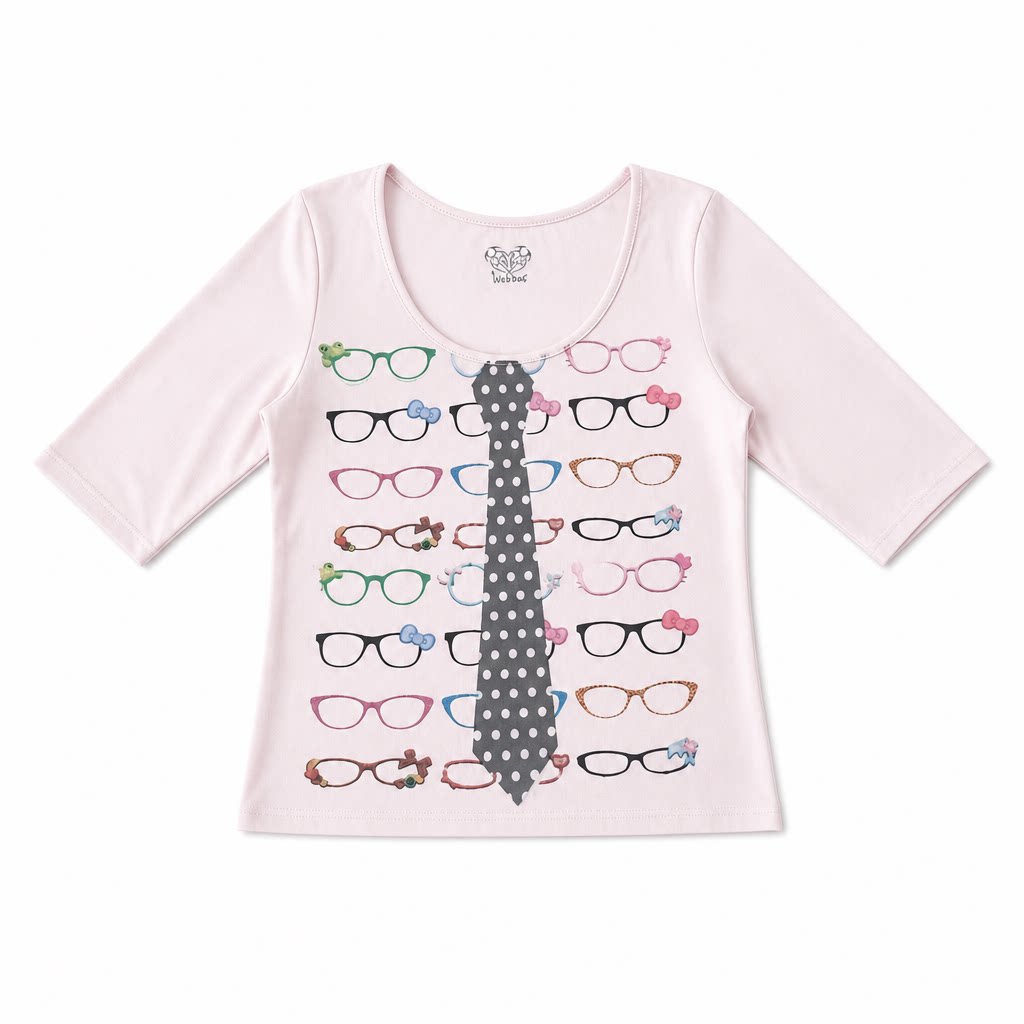 Pink Glasses Print Tee