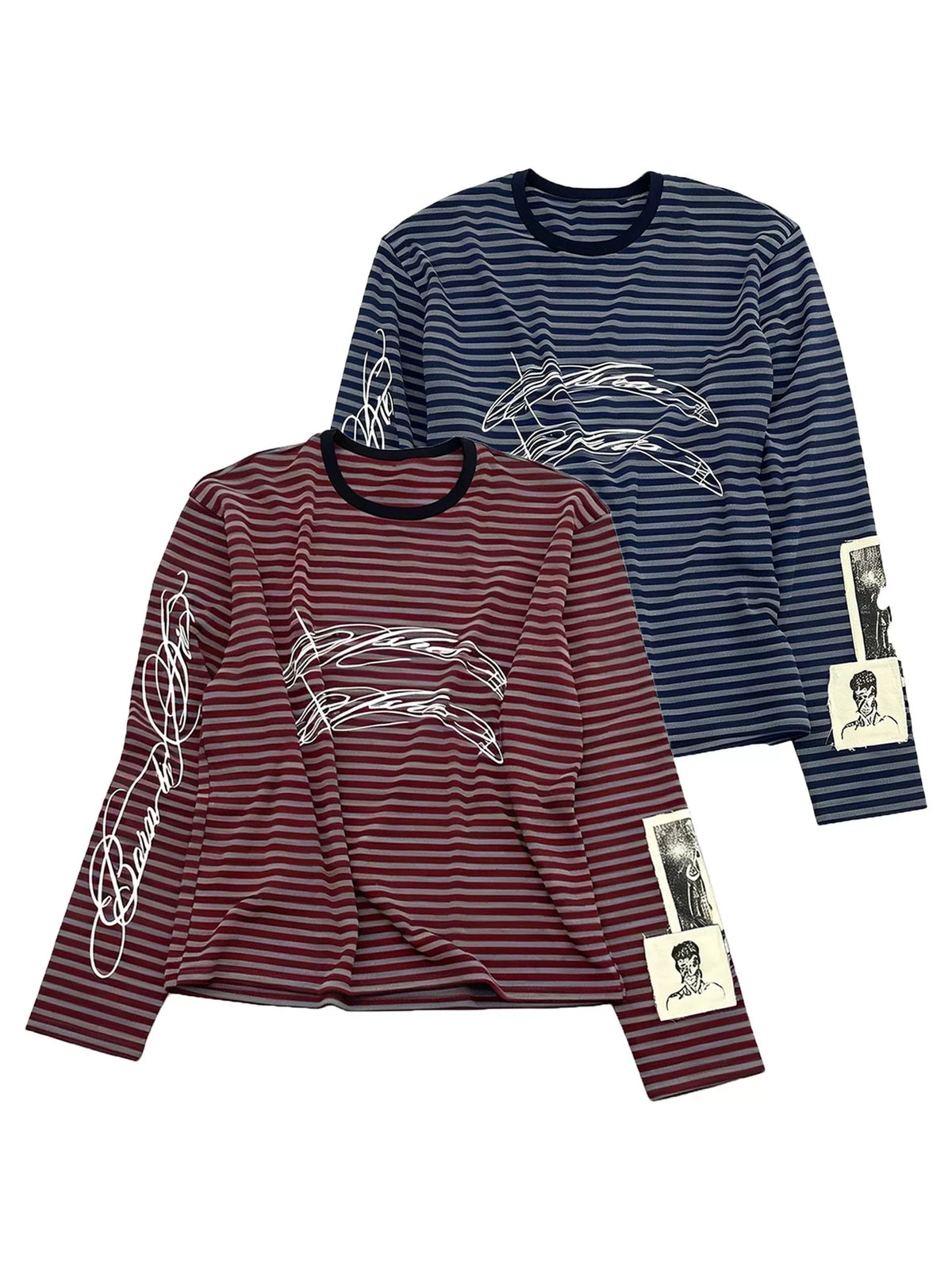 Striped Patchwork Print Long Sleeve