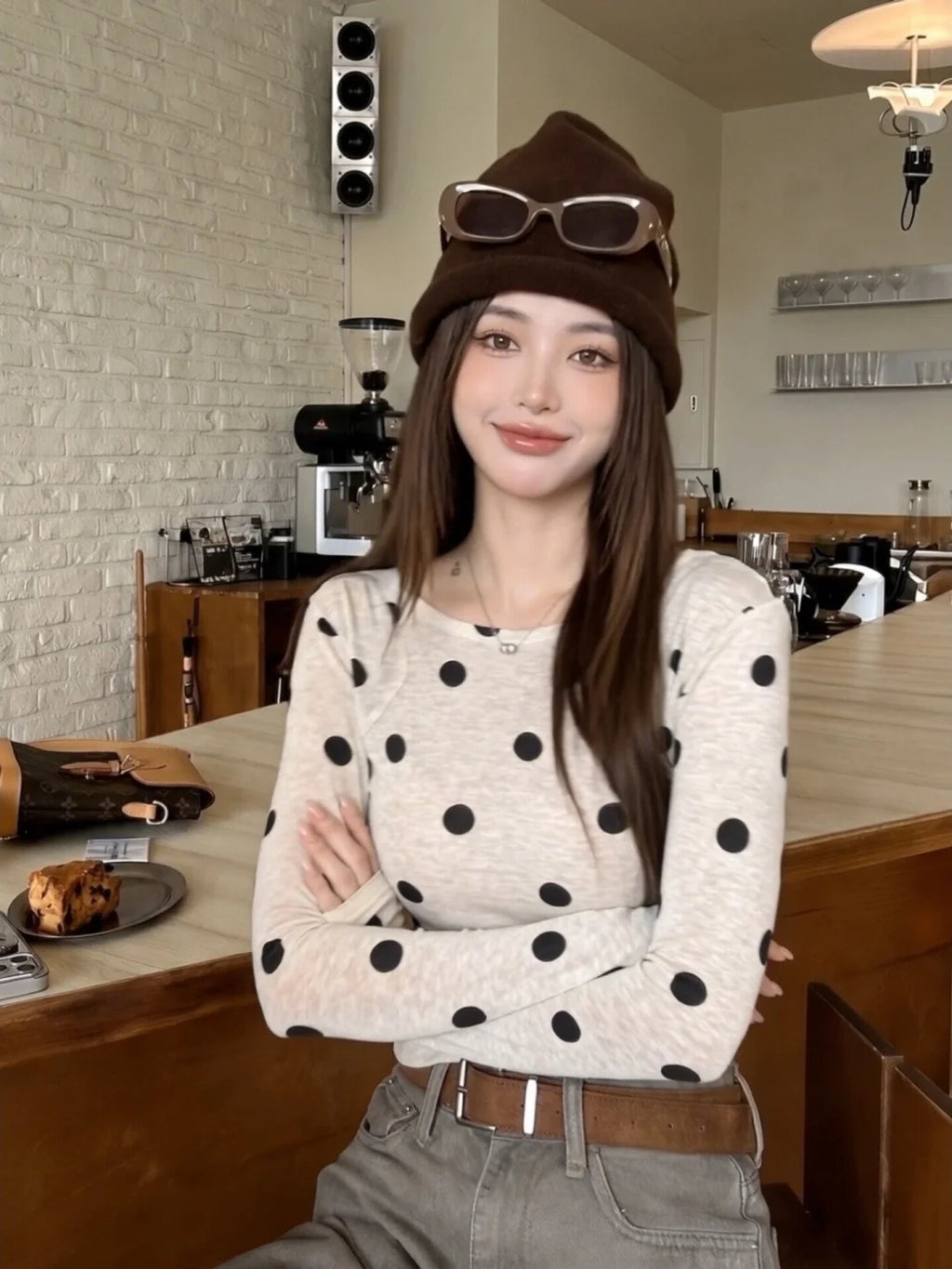 Polka Dot Long Sleeve Top