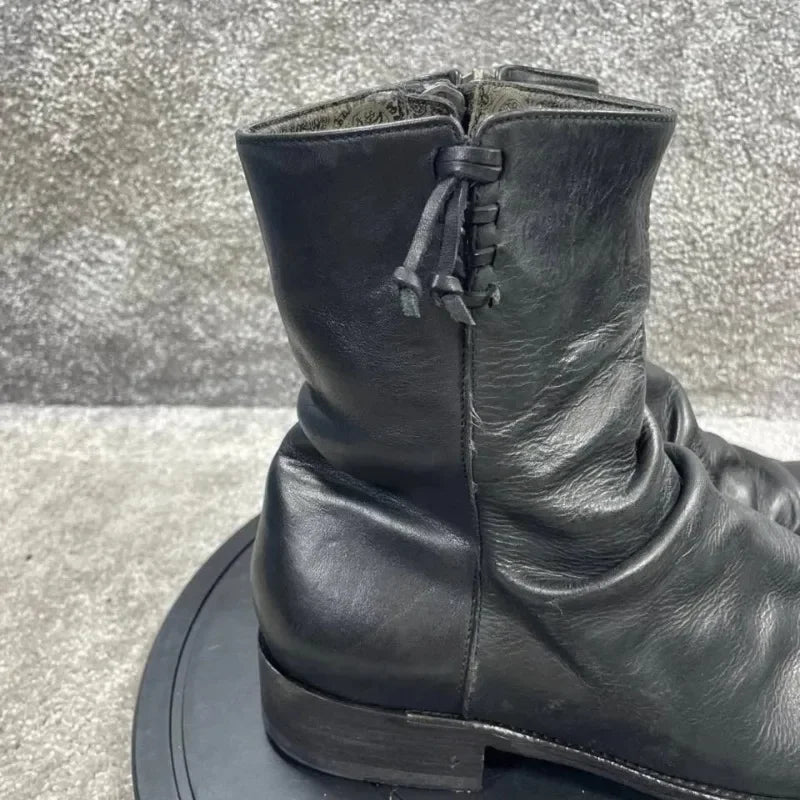 Side-Zip Leather Boots