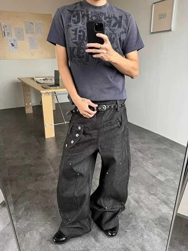 Grommet Wide Jeans