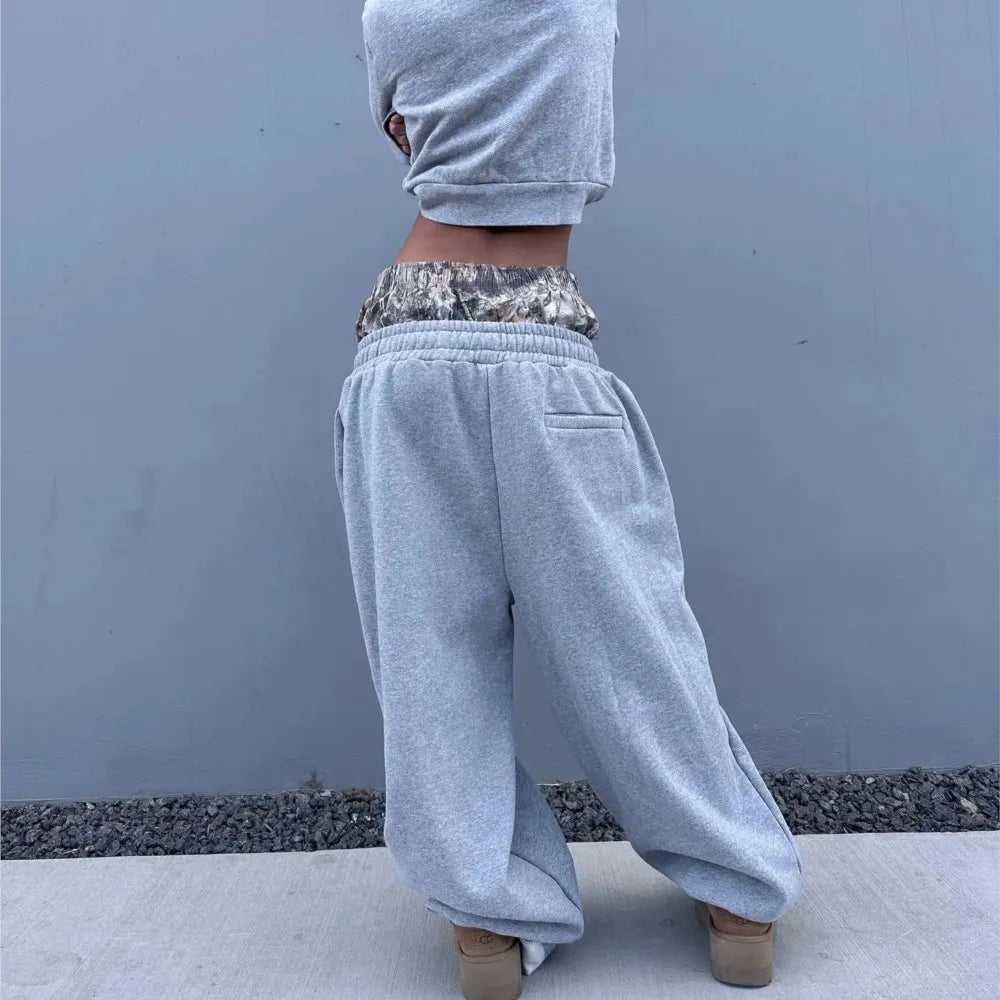 Camo Waist Wide Sweatpants