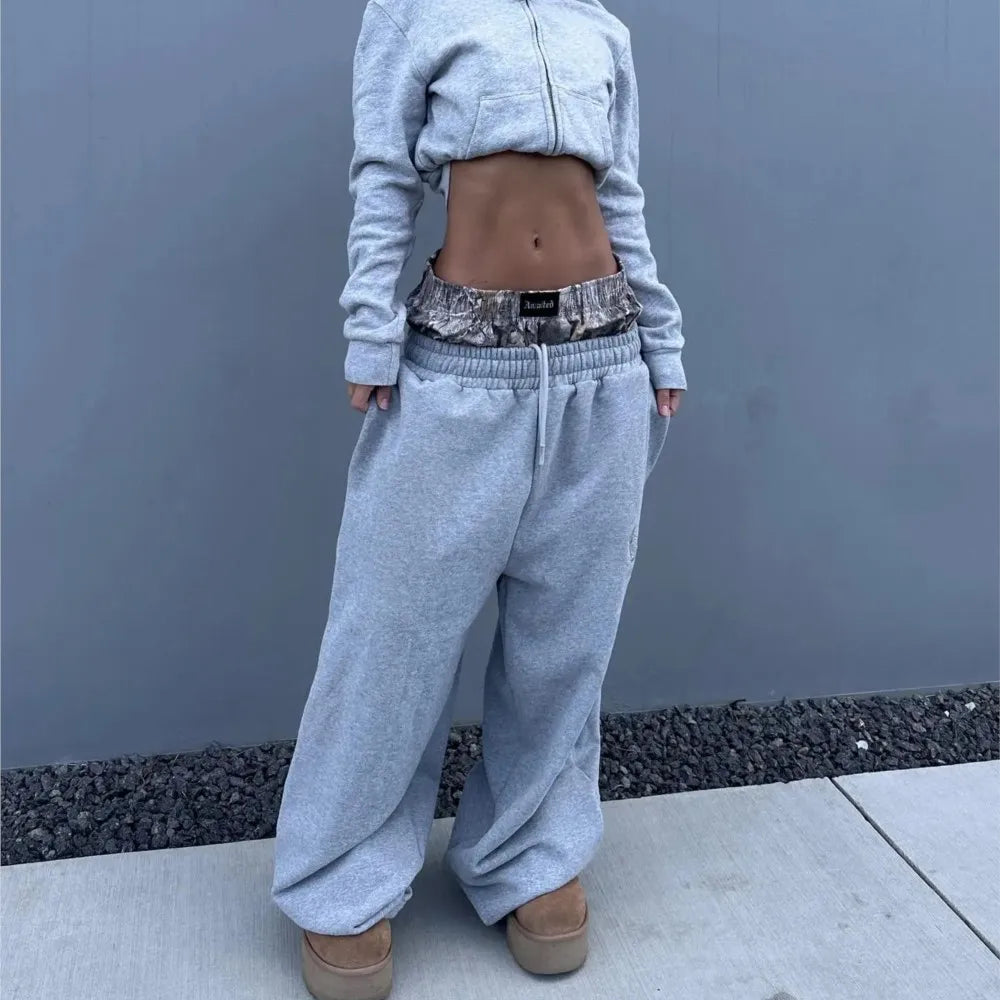 Camo Waist Wide Sweatpants