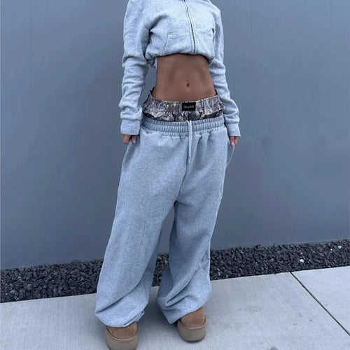 Camo Waist Wide Sweatpants