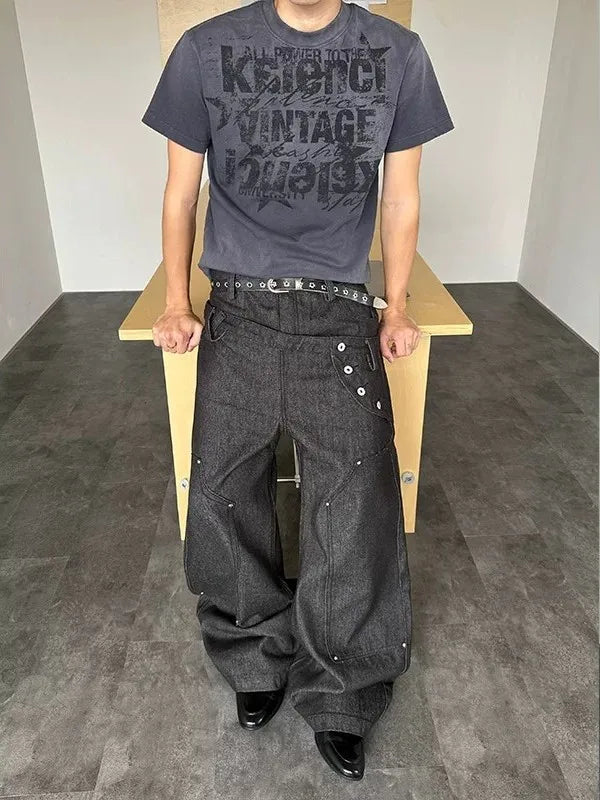 Grommet Wide Jeans
