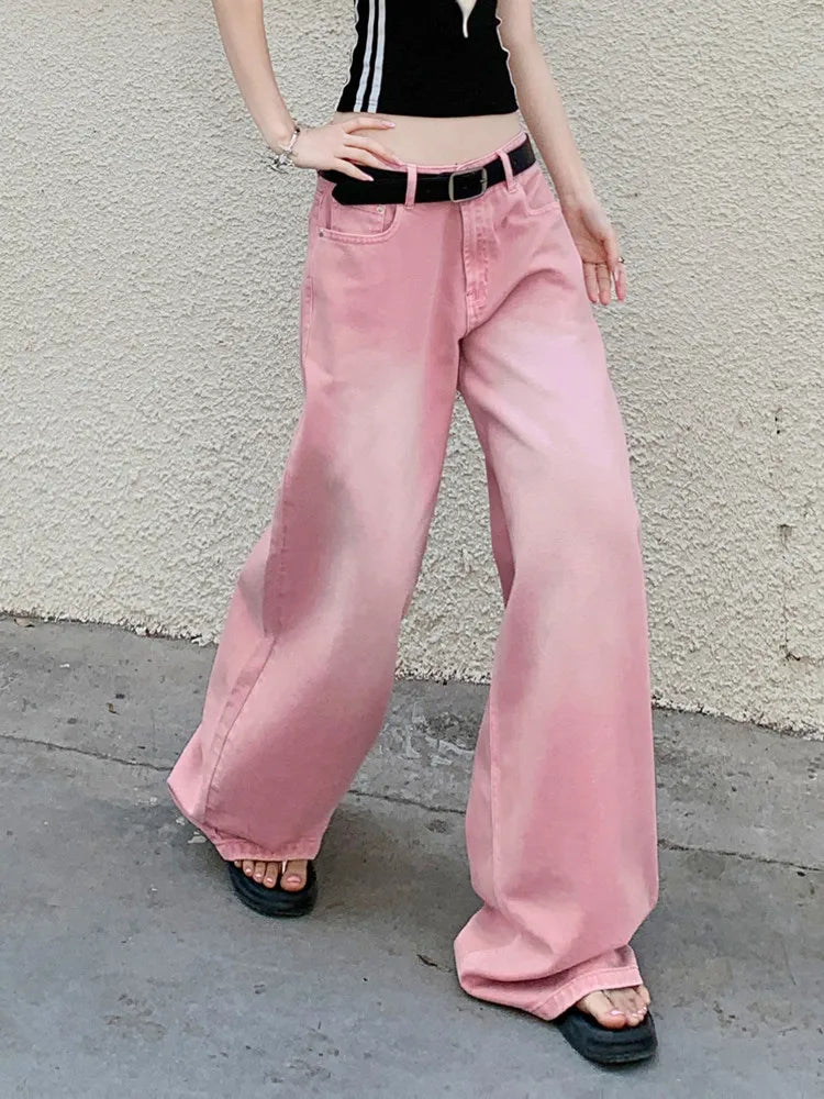 Pink Wash Baggy Jeans