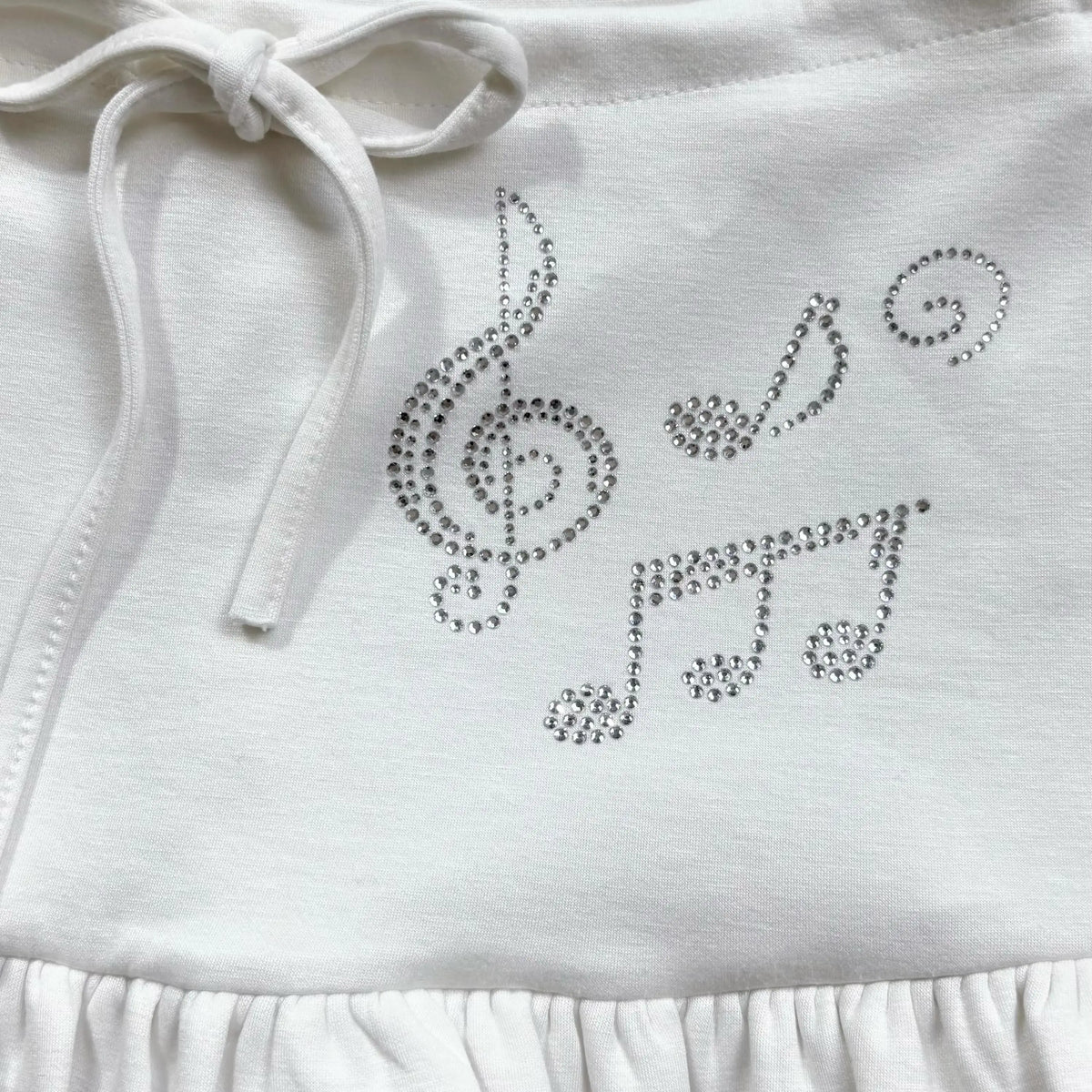 Rhinestone Ruffle Mini Skirt