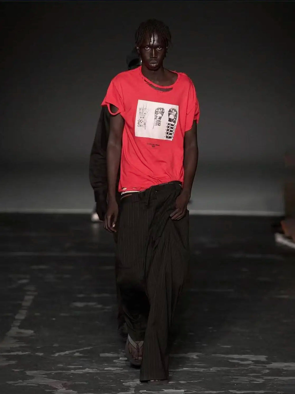 Red Distressed Photo Print Tee