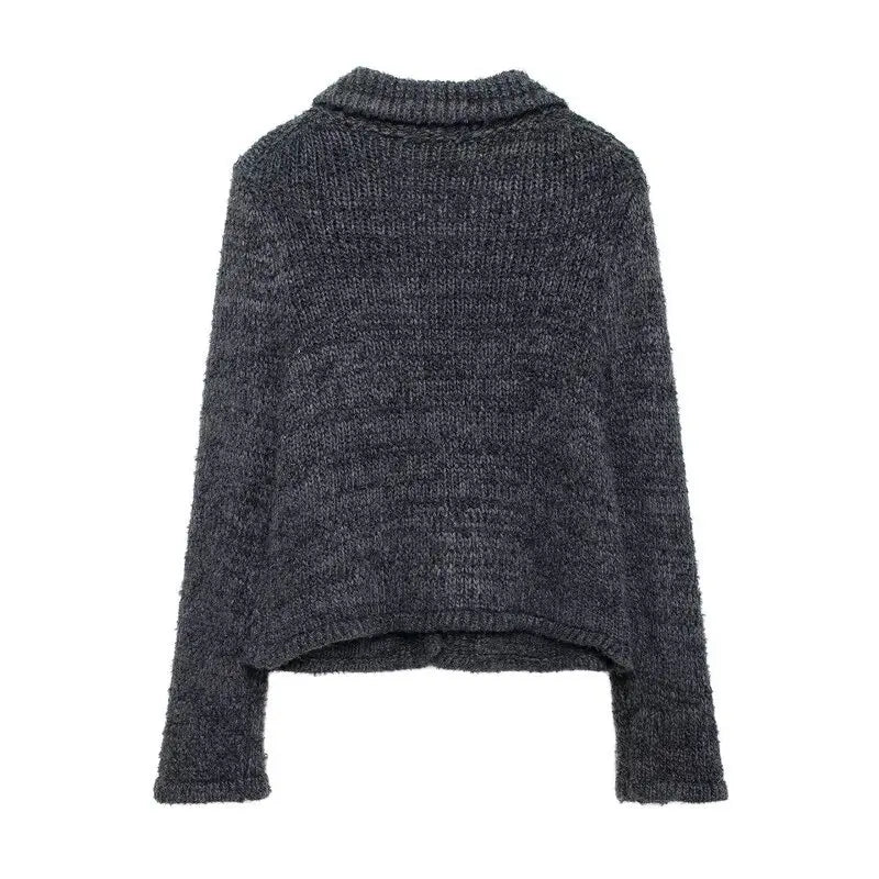 Frayed Turtleneck Knit