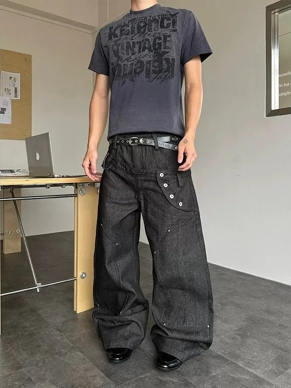 Grommet Wide Jeans