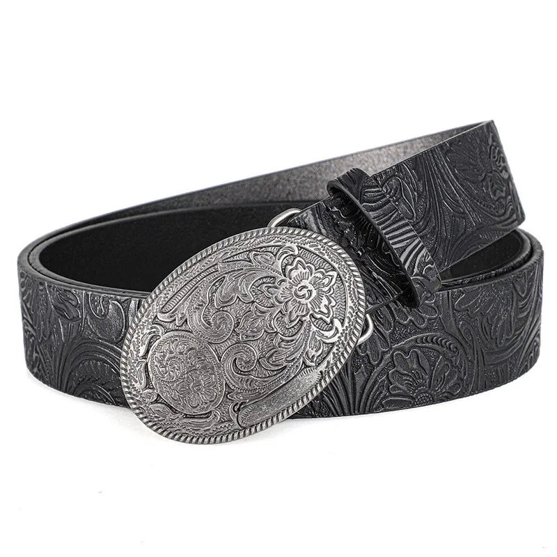 Black Western Buckle Belt