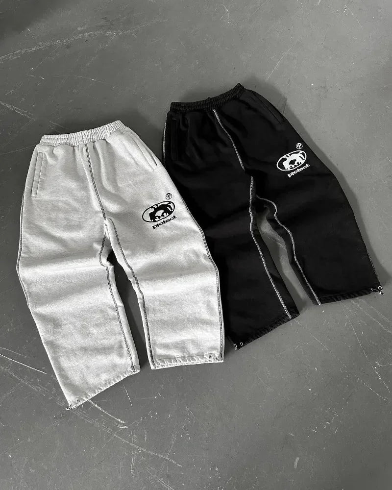 Embroidered Wide Sweatpants
