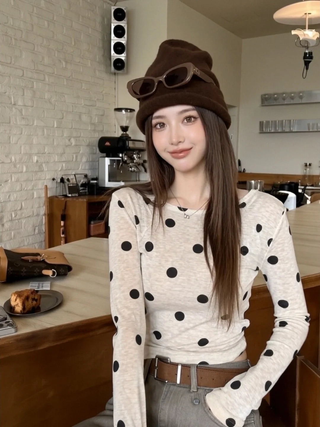 Polka Dot Long Sleeve Top