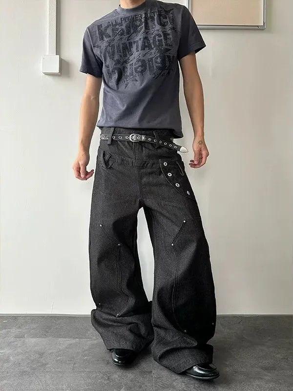 Grommet Wide Jeans