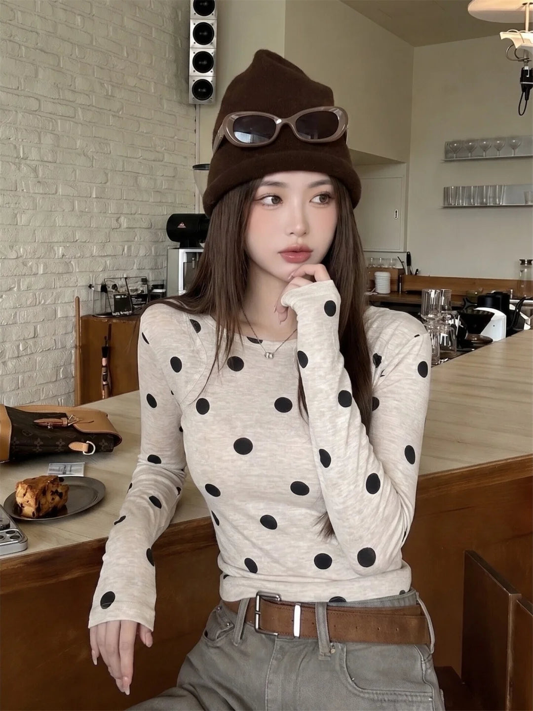 Polka Dot Long Sleeve Top