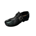 Split-Toe Buckle Leather Flats