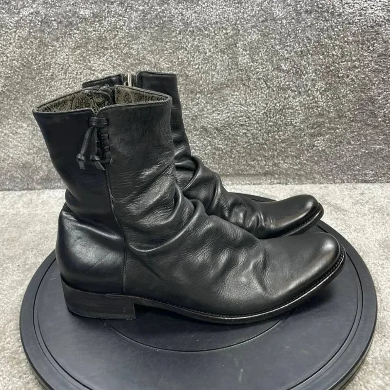 Side-Zip Leather Boots