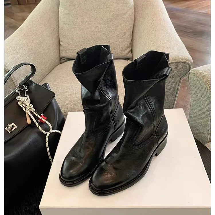 Slouch Leather Western Boots