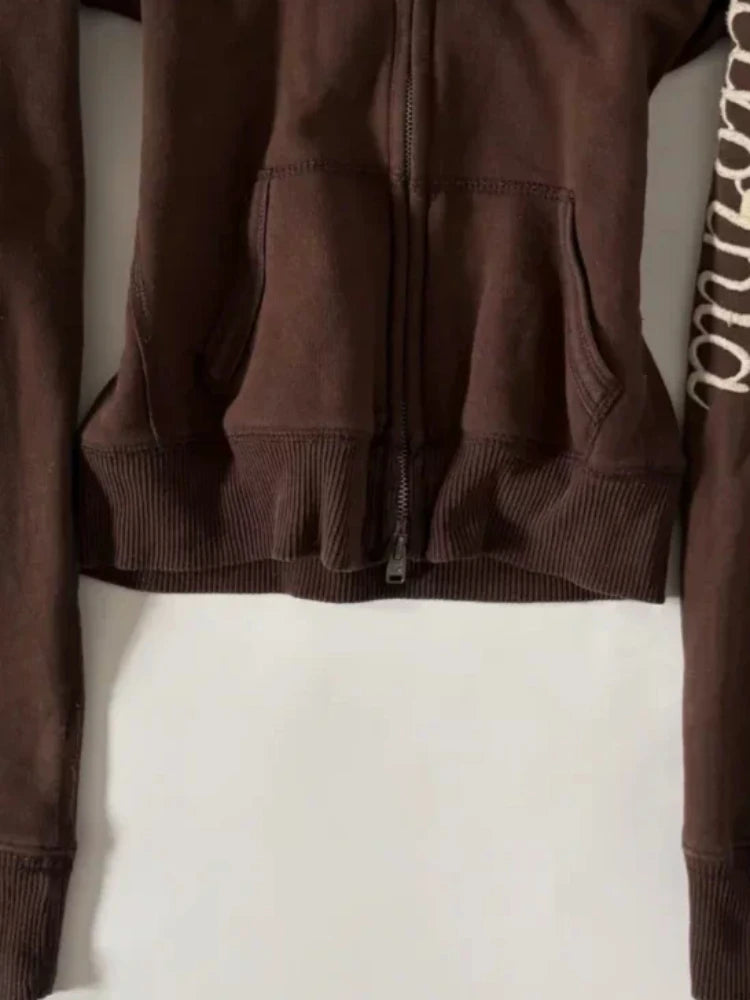 Brown California Zip Hoodie