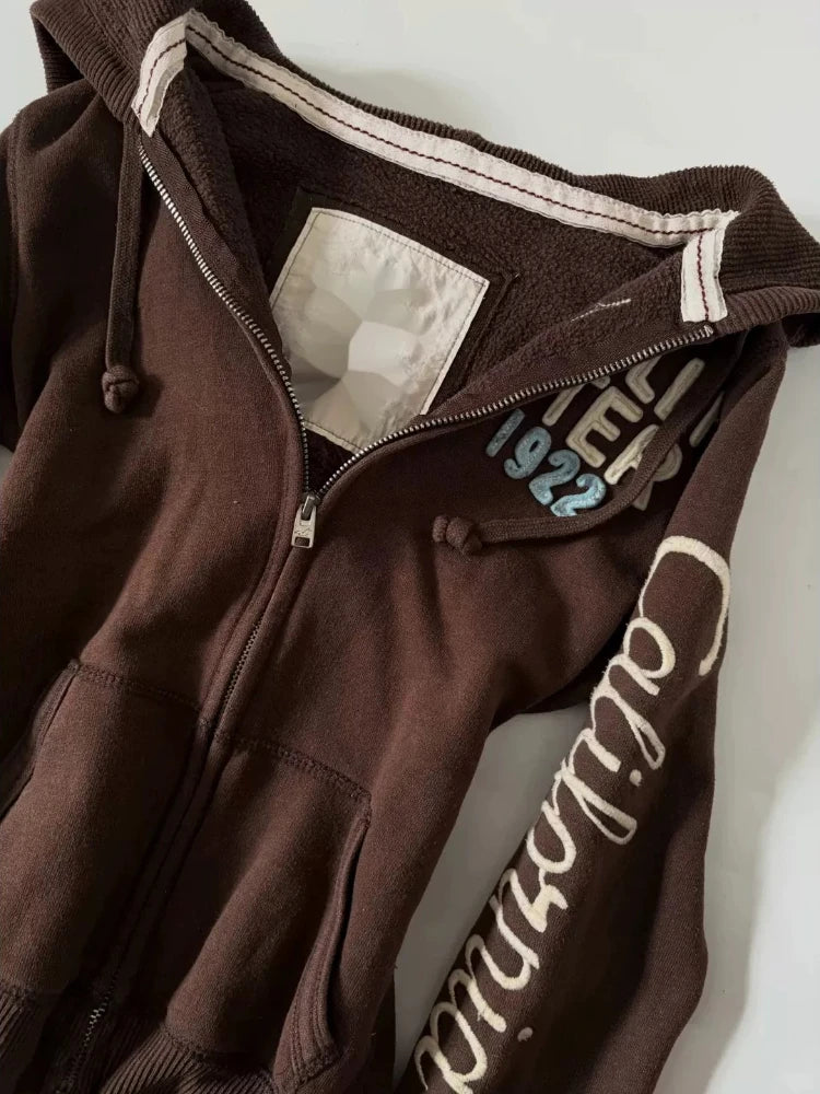 Brown California Zip Hoodie