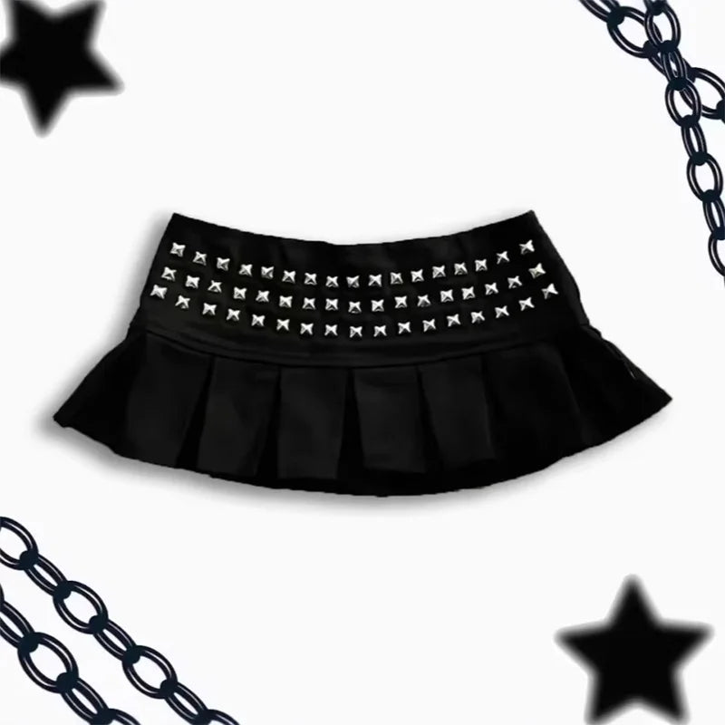 Studded Ruffle Mini Skirt – Studded