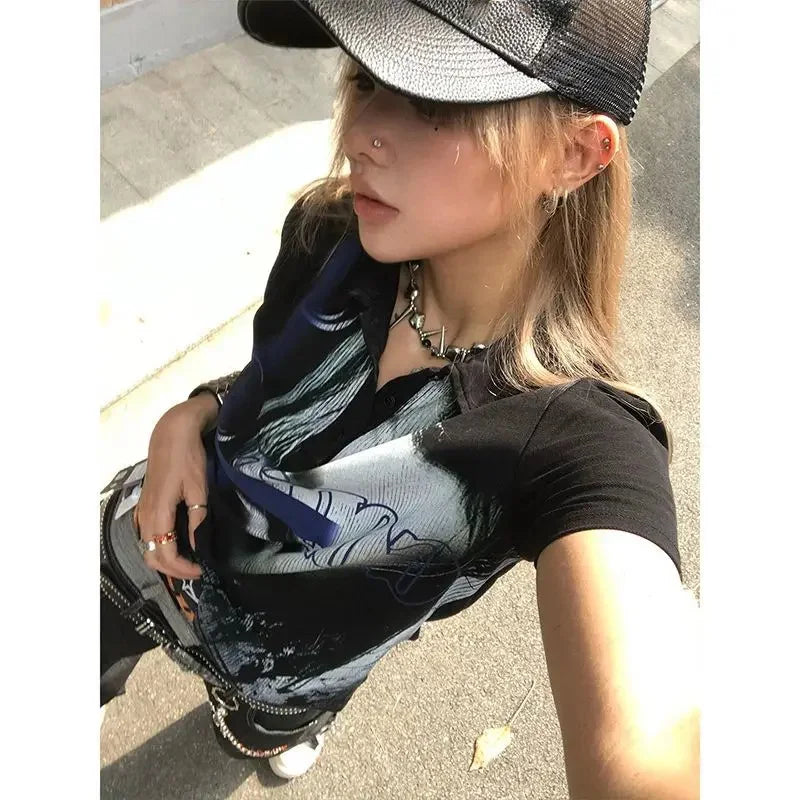 Portrait Print Polo Tee