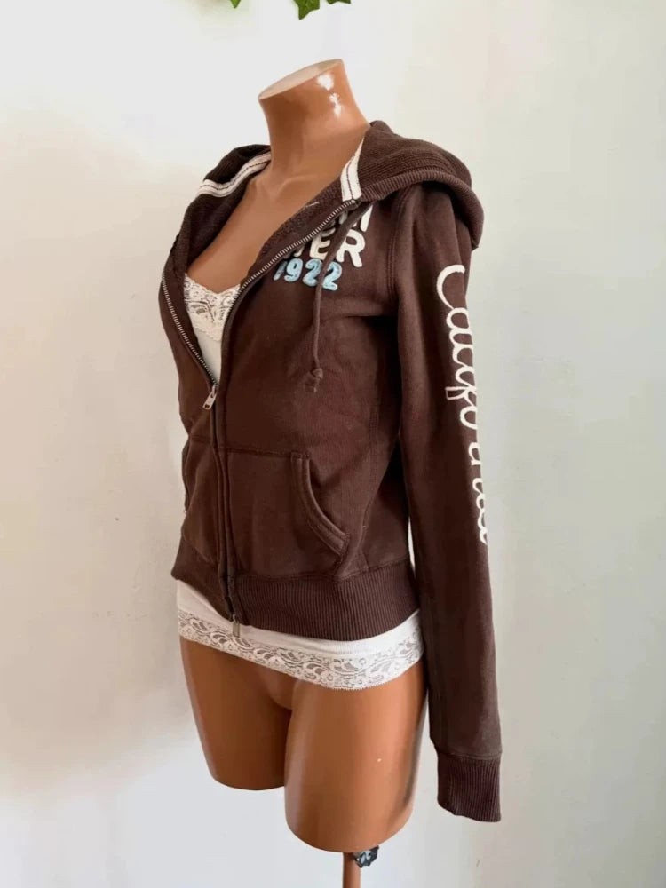 Brown California Zip Hoodie