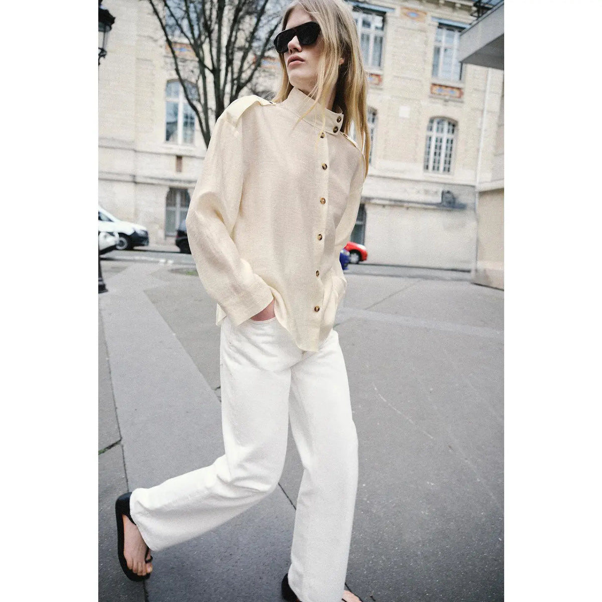 White Frayed Shirt