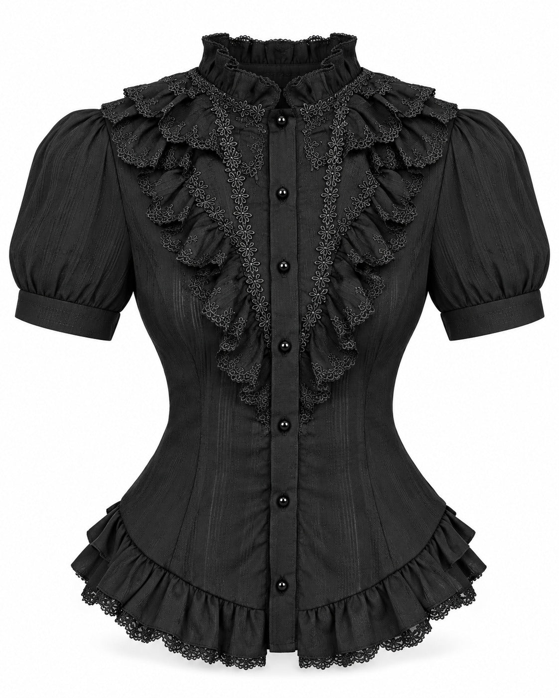 Gothic Lace Ruffle Blouse